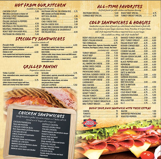 MENU Reen's Deli